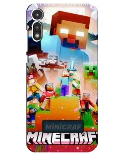 Чехол для Motorola MOTO E 2020 с картинкой «Minecraft герои игры»