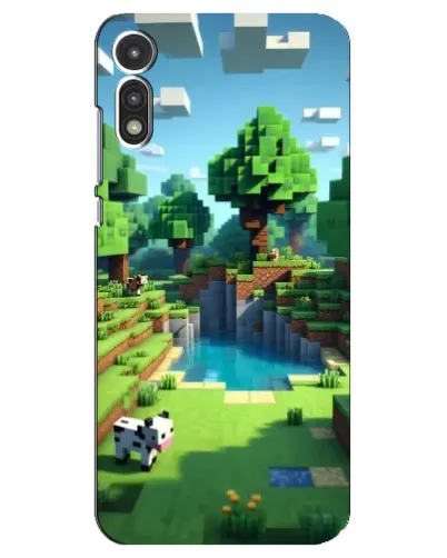 Чехол для Motorola MOTO E 2020 с картинкой «Minecraft летний день»