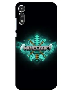 Чехол для Motorola MOTO E 2020 с картинкой «Minecraft Diamond лого»