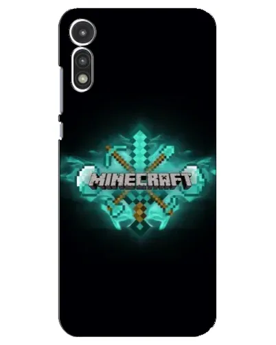Чехол для Motorola MOTO E 2020 с картинкой «Minecraft Diamond лого»
