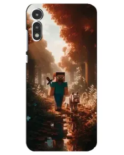Чехол для Motorola MOTO E 2020 с картинкой «Стив в лесу»