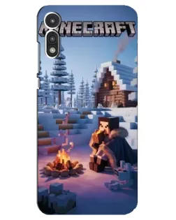 Чехол для Motorola MOTO E 2020 с картинкой «Зимний Minecraft»