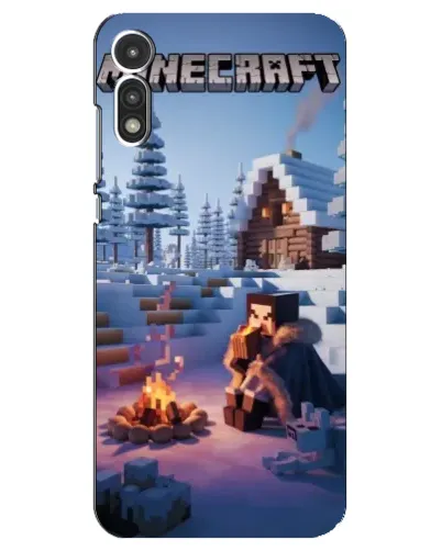 Чехол для Motorola MOTO E 2020 с картинкой «Зимний Minecraft»