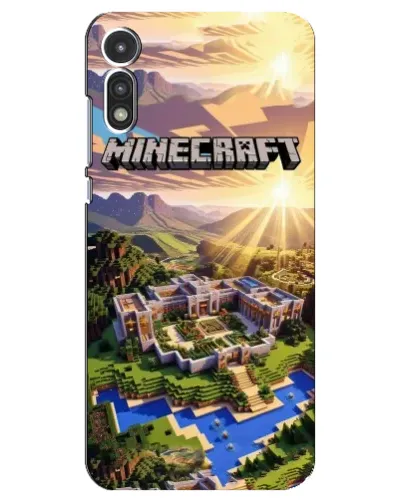 Чехол для Motorola MOTO E 2020 с картинкой «Minecraft панорама»