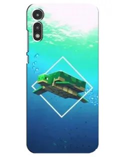 Чехол для Motorola MOTO E 2020 с картинкой «Черепаха Minecraft»