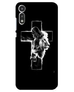 Чехол для Motorola MOTO E 2020 с картинкой «Сияющий крест Jesus»