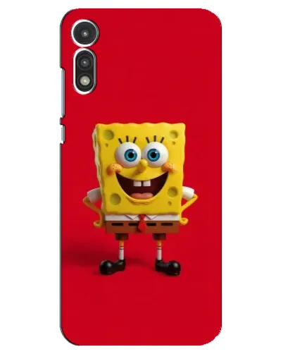Чехол для Motorola MOTO E 2020 с картинкой «Спанч Боб на красном»