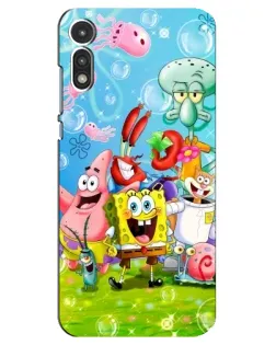 Чехол для Motorola MOTO E 2020 с картинкой «Губка Боб и друзья»