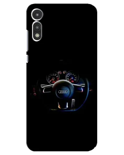 Чехол для Motorola MOTO E 2020 с картинкой «Салон Audi — руль»
