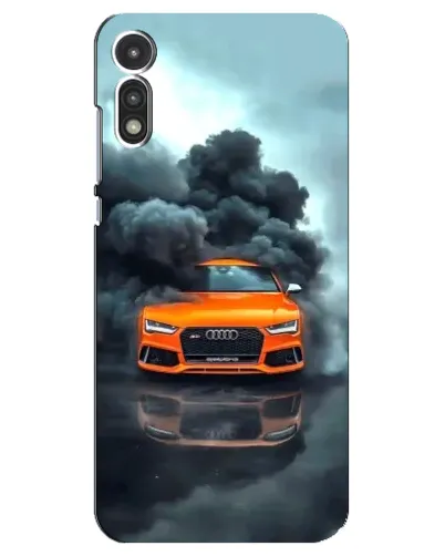 Чехол для Motorola MOTO E 2020 с картинкой «Audi в облаках дыма»
