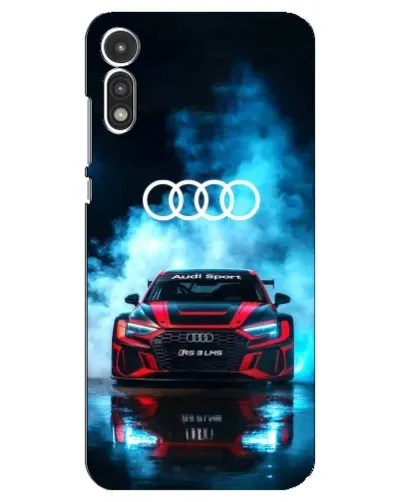 Чехол для Motorola MOTO E 2020 с картинкой «Audi Sport — неон»