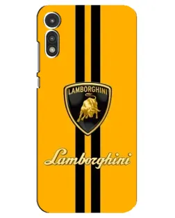 Чехол для Motorola MOTO E 2020 с картинкой «Lamborghini Stripe желтый»