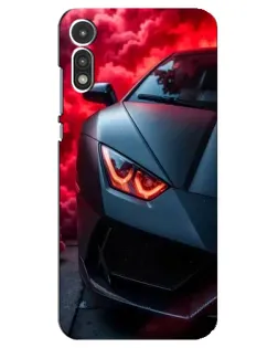 Чехол для Motorola MOTO E 2020 с картинкой «Lamborghini красное сияние»