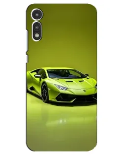 Чехол для Motorola MOTO E 2020 с картинкой «Салатовый Lamborghini Huracan»