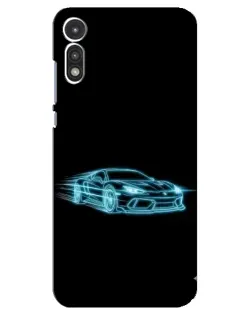 Чехол для Motorola MOTO E 2020 с картинкой «Неоновый контур Lamborghini»