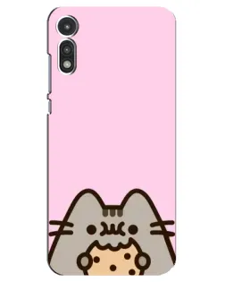 Чехол для Motorola MOTO E 2020 с картинкой «Pusheen и печенье»