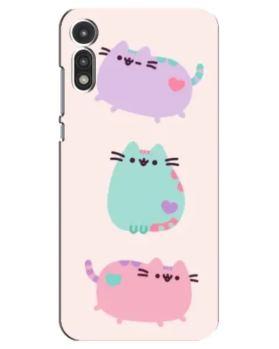 Чехол для Motorola MOTO E 2020 с картинкой «Pusheen трио»