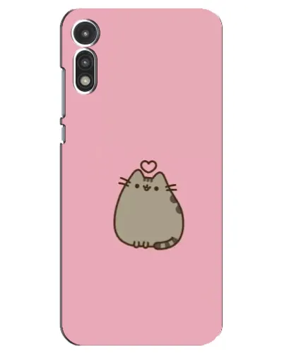 Чехол для Motorola MOTO E 2020 с картинкой «Pusheen сердце»
