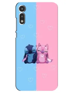 Чехол для Motorola MOTO E 2020 с картинкой «Stitch и Angel Love»