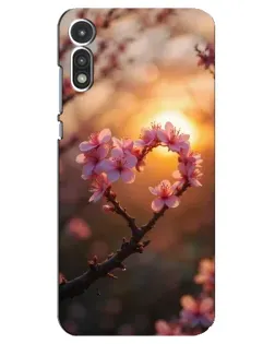 Чохол для Motorola MOTO E 2020 з картинкою «Рожевий цвіт сердечко на тлі заходу» Чохол для Motorola MOTO E 2020 з картинкою «Рожевий цвіт сердечко на тлі заходу»