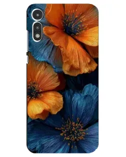 Чохол для Motorola MOTO E 2020 з картинкою «Яскрава синьо-помаранчева флора» Чохол для Motorola MOTO E 2020 з картинкою «Яскрава синьо-помаранчева флора»