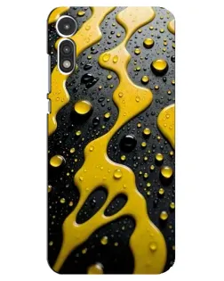 Чехол для Motorola MOTO E 2020 с картинкой «Жидкое желтое золото»