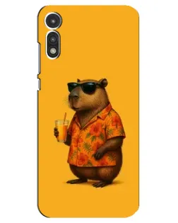 Чехол для Motorola MOTO E 2020 с картинкой «Капибара на отдыхе»