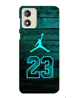 Чехол для Motorola MOTO E13 с картинкой «Jordan Cyan 23»