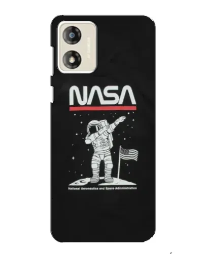 Чехол для Motorola MOTO E13 с картинкой «NASA — шагаем по Луне»