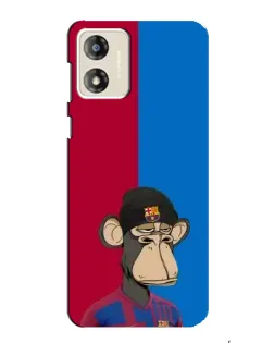 Чехол для Motorola MOTO E13 с картинкой «Bored Ape — фанат Барсы»