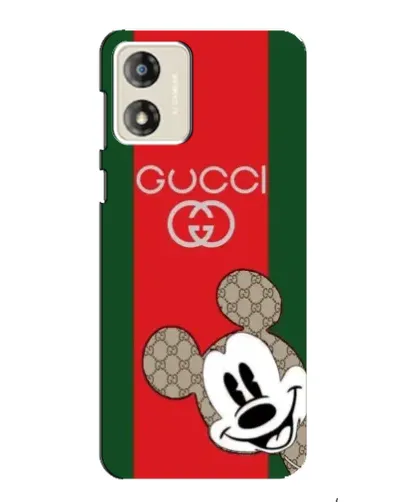 Чехол для Motorola MOTO E13 с картинкой «Gucci — полосы и Микки»