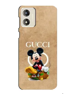 Чехол для Motorola MOTO E13 с картинкой «Микки Маус Gucci — крафт»