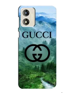 Чехол для Motorola MOTO E13 с картинкой «Gucci — горный пейзаж»