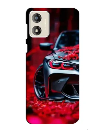 Чохол для Motorola MOTO E13 з картинкою «Спортивна BMW та квіти» Чохол для Motorola MOTO E13 з картинкою «Спортивна BMW та квіти»