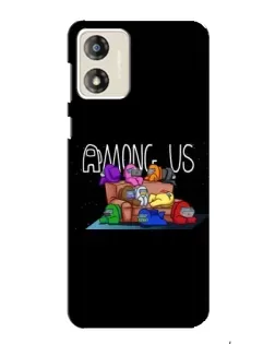 Чехол для Motorola MOTO E13 с картинкой «Логотип Among Us»