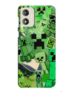 Чехол для Motorola MOTO E13 с картинкой «Криперы Minecraft»