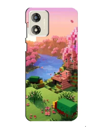 Чохол для Motorola MOTO E13 з картинкою «Рожеве дерево Minecraft»