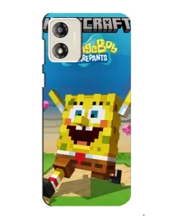 Чехол для Motorola MOTO E13 с картинкой «Губка Боб Minecraft»
