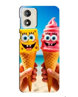Чехол для Motorola MOTO E13 с картинкой «Спанч Боб мороженое»