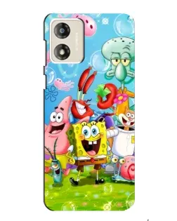 Чехол для Motorola MOTO E13 с картинкой «Губка Боб и друзья»