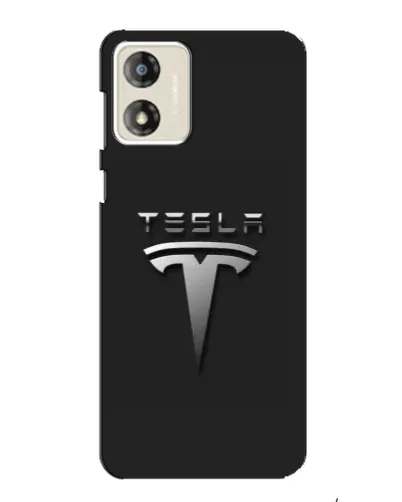 Чехол для Motorola MOTO E13 с картинкой «Стальной логотип Tesla»