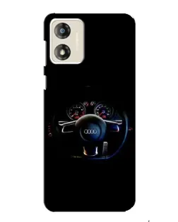 Чехол для Motorola MOTO E13 с картинкой «Салон Audi — руль»