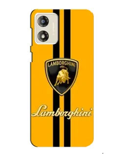 Чехол для Motorola MOTO E13 с картинкой «Lamborghini Stripe желтый»