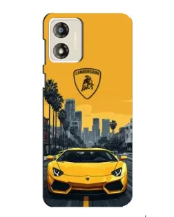 Чохол для Motorola MOTO E13 з картинкою «Жовтий Lamborghini місто» Чохол для Motorola MOTO E13 з картинкою «Жовтий Lamborghini місто»