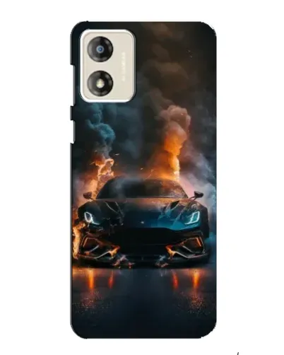 Чехол для Motorola MOTO E13 с картинкой «Lamborghini дымная эстетика»