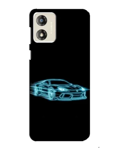 Чехол для Motorola MOTO E13 с картинкой «Неоновый контур Lamborghini»
