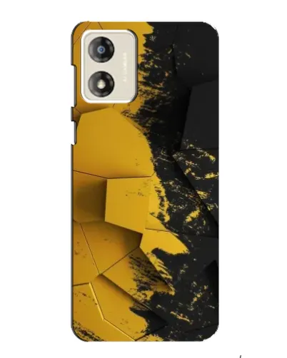 Чехол для Motorola MOTO E13 с картинкой «Золотые осколки геометрии»