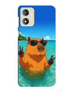 Чехол для Motorola MOTO E13 с картинкой «Морская капибара»