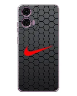 Чехол для Motorola Moto E14 с картинкой «Nike — карбоновая сетка»