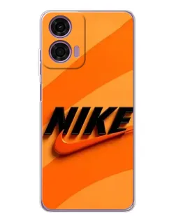 Чехол для Motorola Moto E14 с картинкой «Оранжевый драйв Nike»
